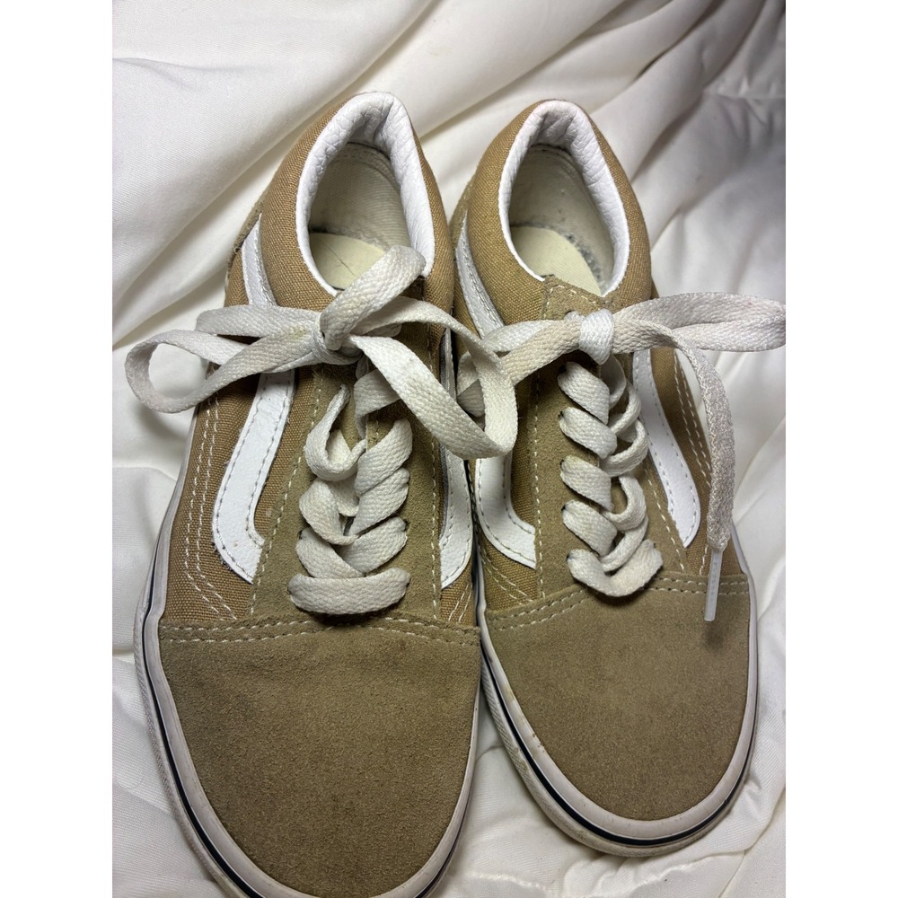Vans Old Skool Kids Tan Suede Canvas Low Top Skate Shoes Size 13 Kids
